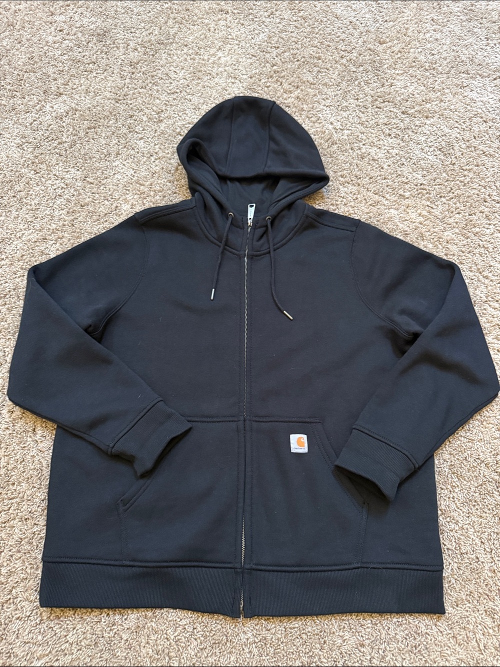 Women’s XL Relaxed Fit Carhartt Black Zip-Up Hoodie Jacket
